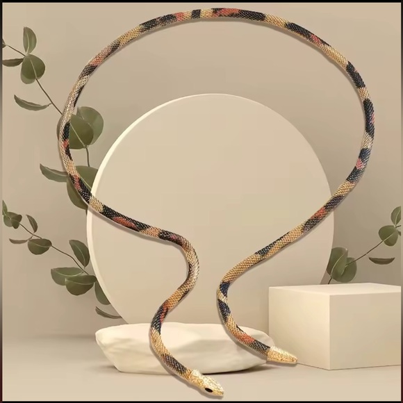 Anthropologie Gold and Black Snake Necklace - Picture 2 of 7